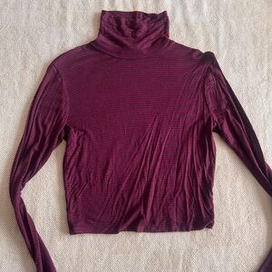 Striped turtle neck top